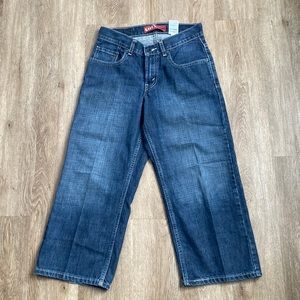 Levi’s loose straight 569 8 husky mid calf denim jeans.